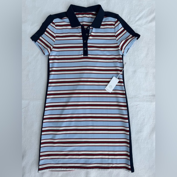 EUC Tory Sport Striped Polo Dress M - Picture 1 of 6